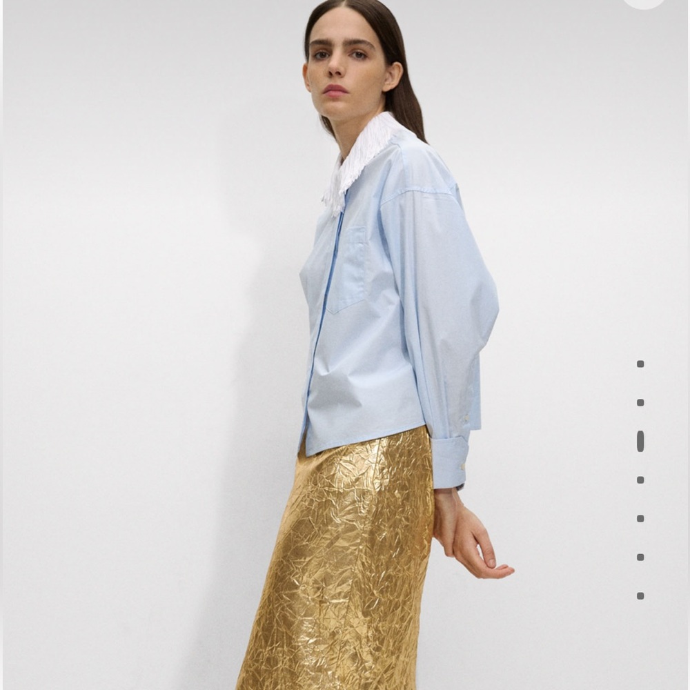 WOMEN’S Nº 21 STUNNING STYLISH GOLD GONNA TESSUTO PENCIL SKIRT MADE IN ITALY